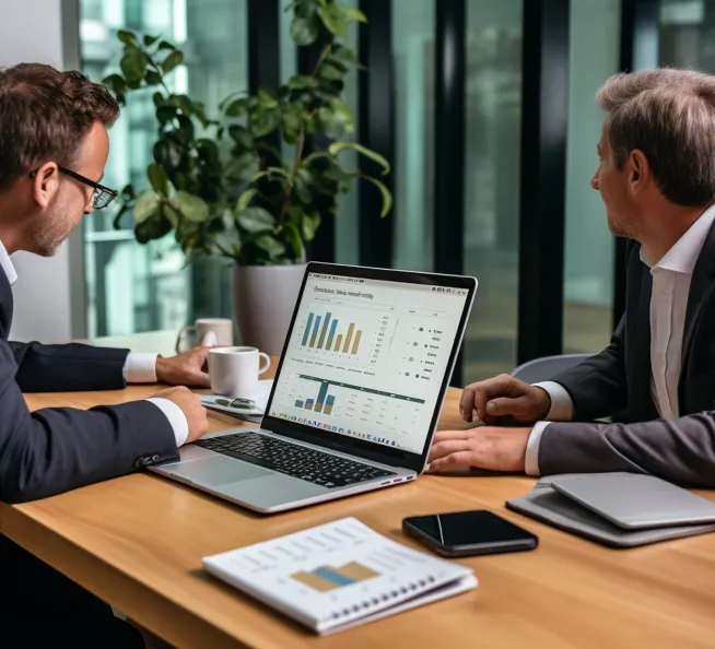 Team bespricht agile Insurtech-Produktentwicklung